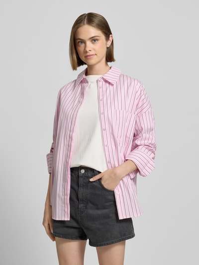 LeGer by Lena Gercke Relaxed fit overhemdblouse met borstzak, model 'Farine' Felroze - 4