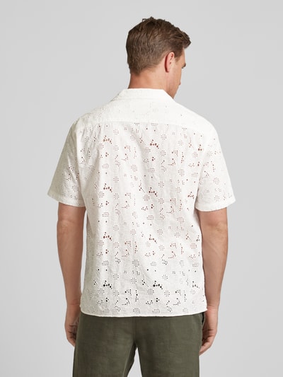 SELECTED HOMME Vrijetijdsoverhemd met broderie anglaise, model 'JAX' Wit - 5