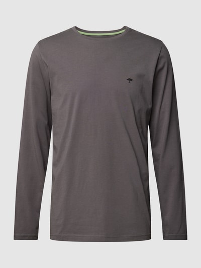 Fynch-Hatton Shirt met lange mouwen en labelstitching Middengrijs - 2
