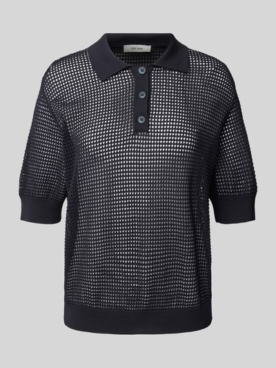 IVY OAK Koszulka polo z haftem angielskim model 'FLO’ Granatowy 2