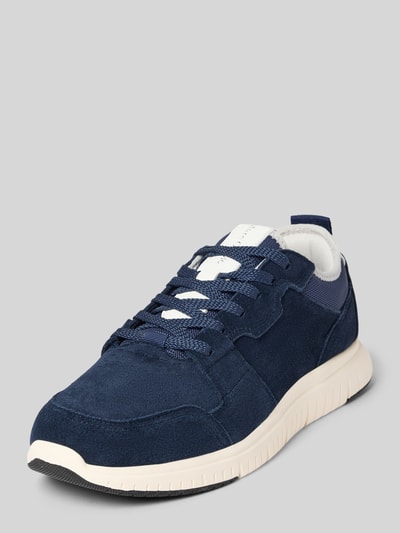 Marc O'Polo Lage sneakers van echt runderleer Marineblauw - 1