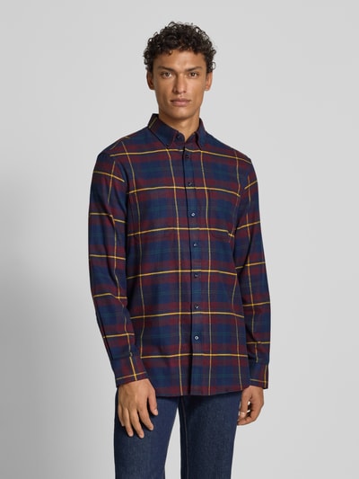 Christian Berg Men Regular fit vrijetijdsoverhemd met button-downkraag Bordeaux - 4