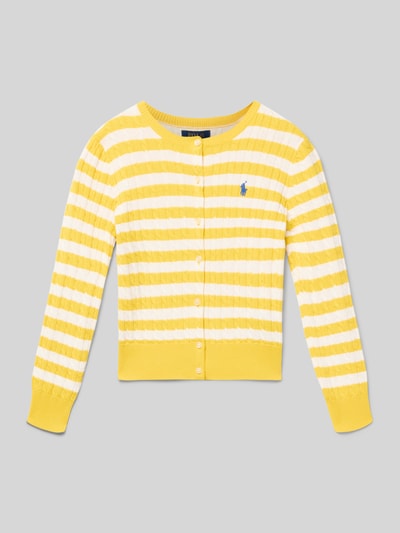 Polo Ralph Lauren Teens Cardigan met kabelpatroon en labelstitching Geel - 1