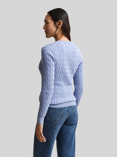 GANT Regular Fit Pullover aus Baumwoll-Mix mit Logo-Stitching Hellblau 5