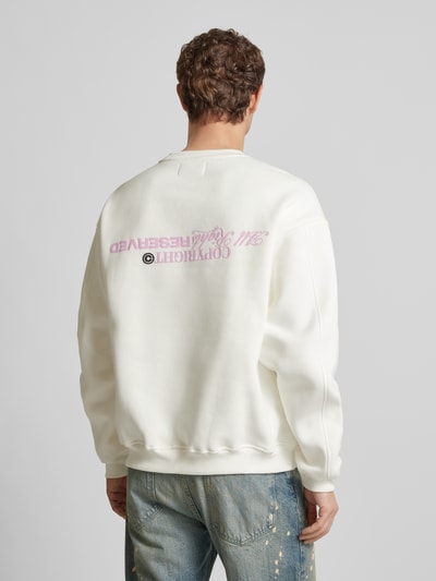 Multiply Apparel Oversized Sweatshirt mit Label-Print Weiss 5