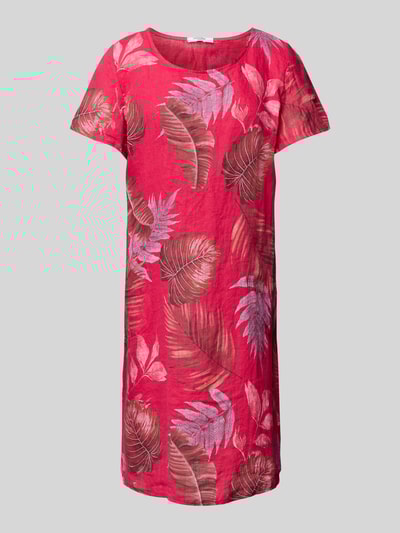 ZABAIONE Knielange jurk van lamsshearlingmix met ronde hals Felroze - 2