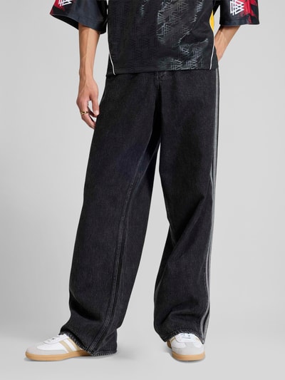 adidas Originals Wide Leg Jeans aus reiner Baumwolle mit Logo-Detail Black 3