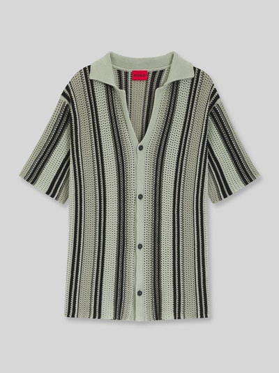HUGO Relaxed Fit Freizeithemd aus Strick Modell 'SEESORN' Mint 2