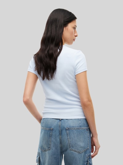 Tommy Jeans t-shirt w kroju slim fit z mieszanki bawełny Jasnoniebieski 5