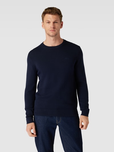 s.Oliver RED LABEL Gebreide pullover met labelstitching Marineblauw - 4