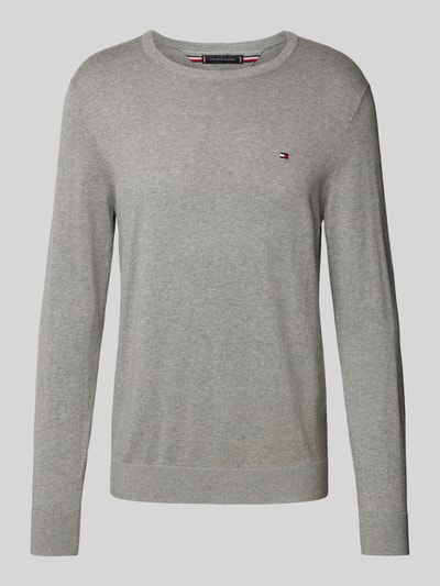 Tommy Hilfiger Strickpullover mit Logo-Stitching Silber Melange 2