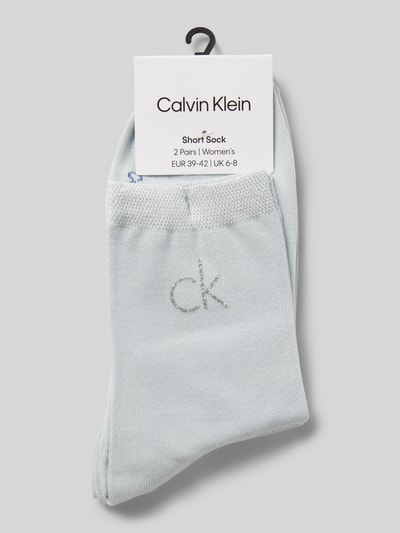 CK Calvin Klein Sokken met labelprint in een set van 2 paar Lichtblauw - 3