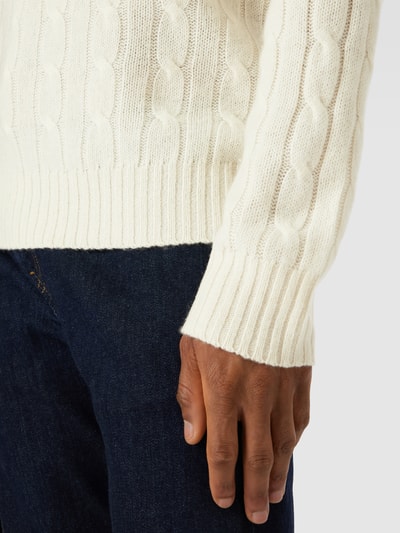 Polo Ralph Lauren Sweter z dzianiny z prążkowanymi wykończeniami Écru 3