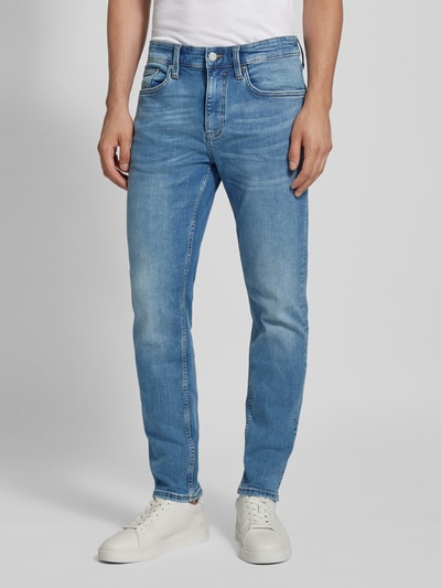 s.Oliver BLACK LABEL Slim fit jeans met contrastnaden, model 'NELIO' Blauw - 4