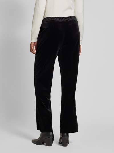 STEHMANN Straight leg stoffen broek met elastische band, model 'Flanna' Zwart - 2