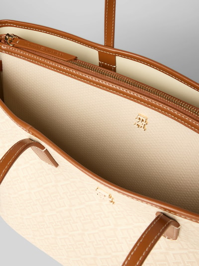 Tommy Hilfiger Shopper mit Logo-Detail Modell 'MONOPLAY LEATHER' Beige 5