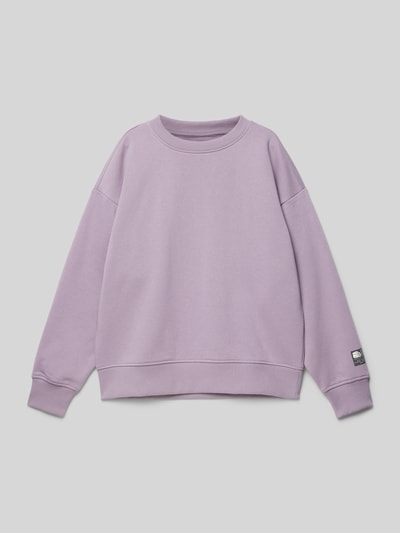 Tom Tailor Comfort Fit Sweatshirt mit Ripp-Bündchen Purple 1