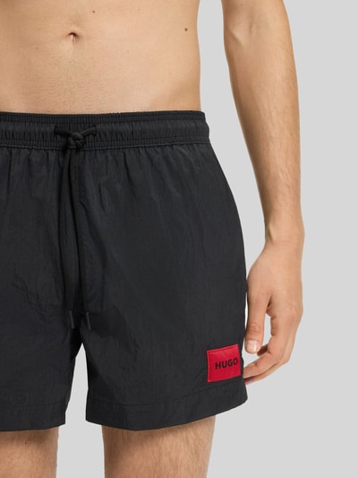 HUGO Badeshorts mit Label Patch Modell 'DOMINICA' Black 2