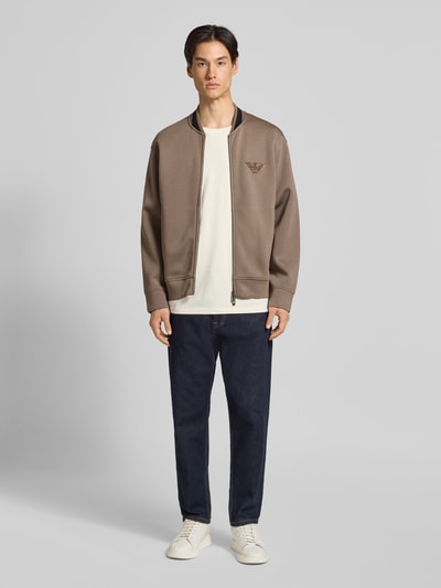 Emporio Armani Sweatjacke mit Zweiwege-Reißverschluss Schlamm 1
