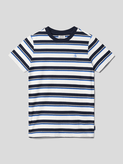Scotch & Soda T-Shirt mit Streifenmuster Blau 1