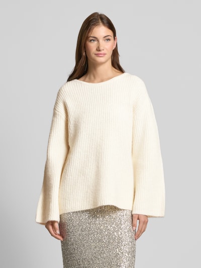 Gina Tricot Strickpullover mit Trompetenärmeln Offwhite 4