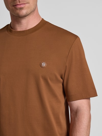 BOSS Regular fit T-shirt van puur katoen, model 'TAUT' Cognac - 3