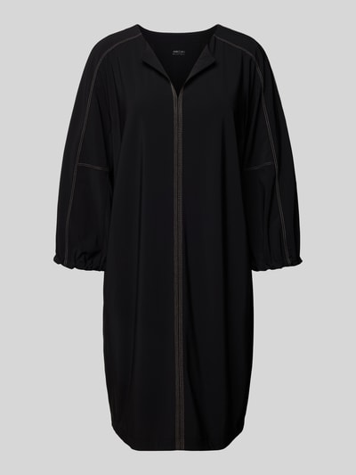Marc Cain Knielanges Kleid mit V-Ausschnitt BLACK 1