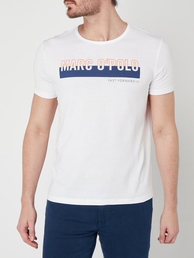 Marc O'Polo T-shirt z nadrukiem z logo  Biały 4