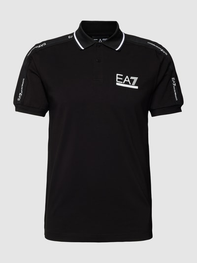 EA7 Emporio Armani Regular Fit Poloshirt mit Label-Print Black 2