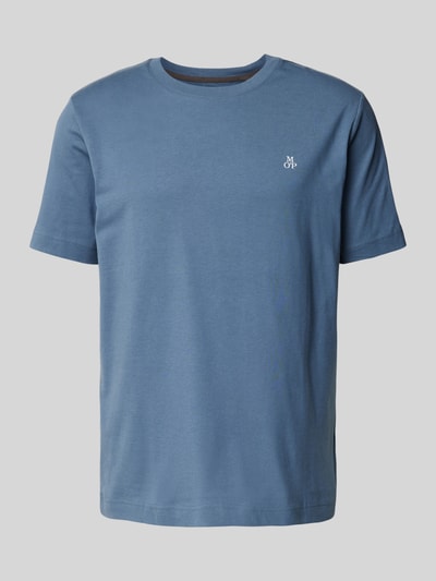 Marc O'Polo Regular Fit T-Shirt aus reiner Baumwolle mit Logo-Print Blau 2