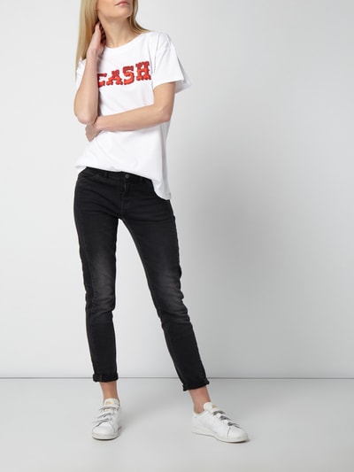 Jake*s Casual T-Shirt mit Wording Weiss 1