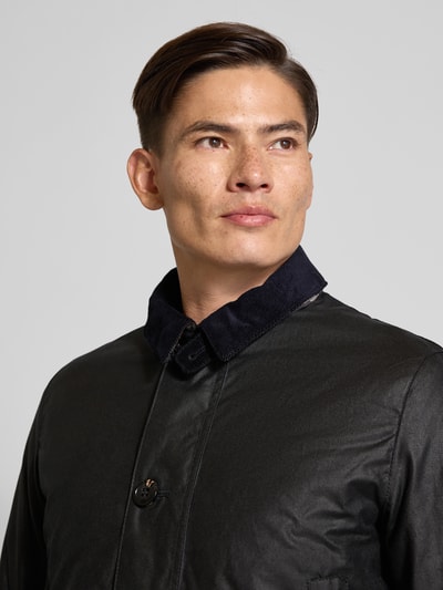 Barbour Regular fit gewaxt jack van puur katoen, model 'MAC' Marineblauw - 3