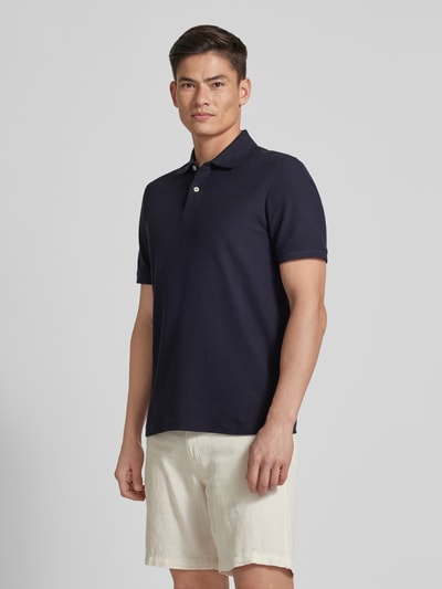 bugatti Poloshirt in unifarbenem Design Marine 4