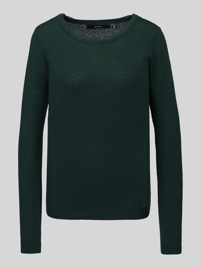 VERO MODA Regular fit pullover van puur katoen model 'CARE' Donkergroen - 2