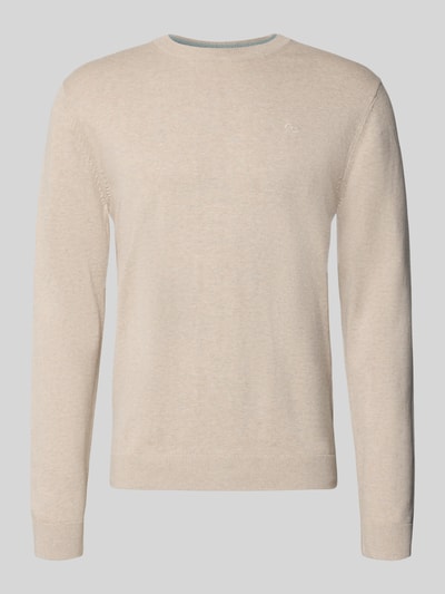 Tom Tailor Regular Fit Strickpullover aus reiner Baumwolle Beige 2