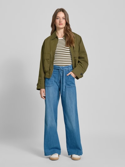 MAC Jeansy z szeroką nogawką i wiązanym paskiem model ‘Sienna’ Niebieski 1