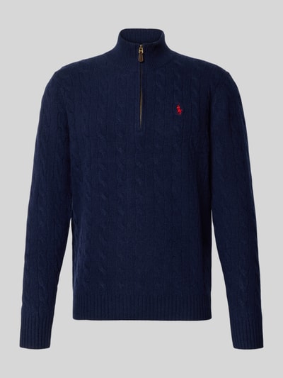 Polo Ralph Lauren Strickpullover aus Baumwoll-Kaschmir-Mix mit Stehkragen Marine 2
