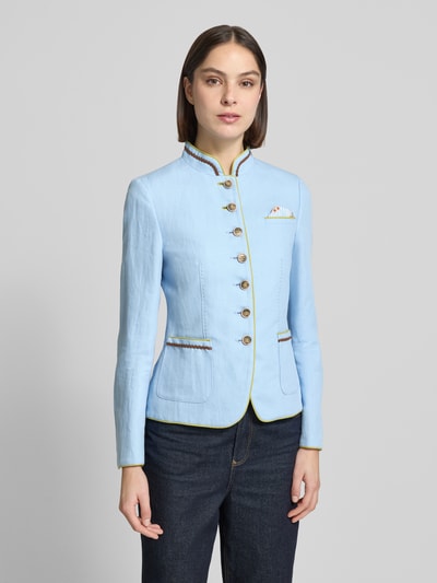 White Label Slim Fit Blazer aus Leinen-Baumwoll-Mix Bleu 4