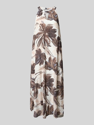 Produktfoto, Midikleid mit Schlüsselloch-Ausschnitt von More & More aus Viskose-Baumwoll-Mix im Allover-Look in A-Linie, florales Muster