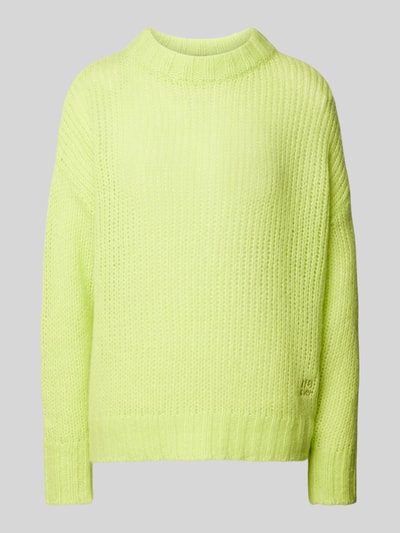 HUGO Wollpullover mit Label-Stitching Modell 'Sloossy' Neon Gelb 2