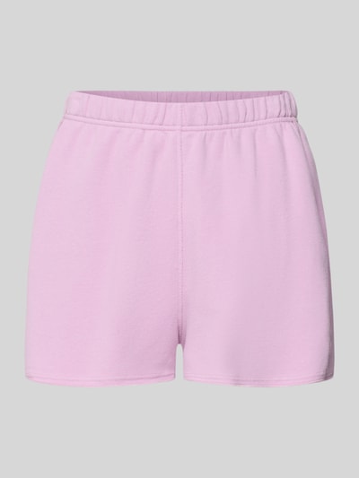 Produktfoto, Sweatshorts mit elastischem Bund Modell 'TUBAY' van American Vintage in lichtroze, katoen-elastaanmix, rechte fit, achterzak, zijzakken, binnenbeenlengte maat S: 9 cm, zachte textuur