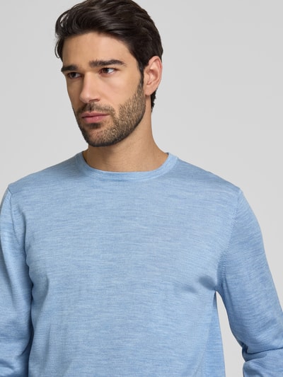 MAERZ Muenchen Gebreide pullover van scheerwol, model 'ON SUMMER' Lichtblauw - 3