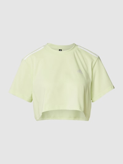 ADIDAS SPORTSWEAR Cropped T-Shirt mit Label-Print in metallic Hellgruen 2