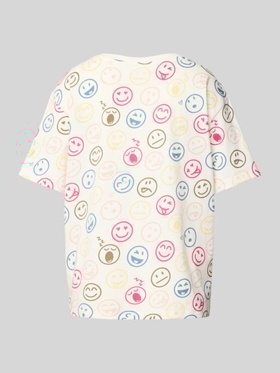 Jake*s Casual Pyjama-Oberteil im Allover-Look mit Rundhalsausschnitt Offwhite 3