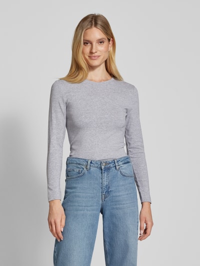 Zero Longsleeve met ronde hals Middengrijs gemêleerd - 4