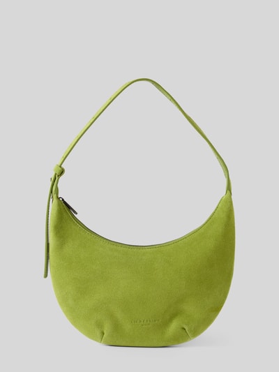 Produktfoto, Hobo Bag mit Logo-Prägung Modell 'RYKER' von LIEBESKIND BERLIN, zielona, welur, główna przegroda z zamkiem błyskawicznym, pasek na ramię, szerokość w rozmiarze 1: 27 cm, długość w rozmiarze 1: 22 cm, głębokość w rozmiarze 1: 5 cm, długość paska na ramię w rozmiarze 1: 43 cm
