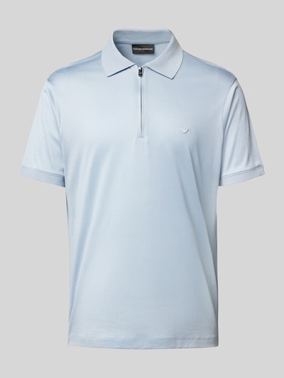 Emporio Armani Regular Fit Poloshirt mit Logo-Badge Hellblau 2