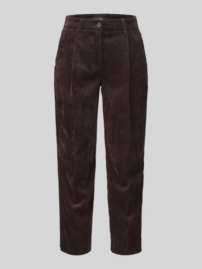 CAMBIO Regular Fit Cordhose mit Bundfalte Modell 'ORTENSIA' Dunkelbraun 2