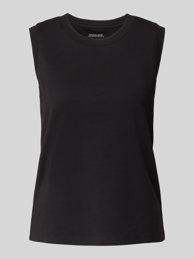 Produktfoto, Tanktop mit Rundhalsausschnitt Modell 'Ilayda' van OPUS, effen design in zwart, puur katoen, nauwsluitend, ruglengte maat 36: 54 cm