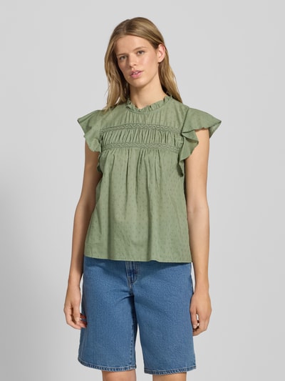 Only Top bluzkowy o kroju regular fit z czystej bawełny model ‘KATTI’ Trzcinowy 4